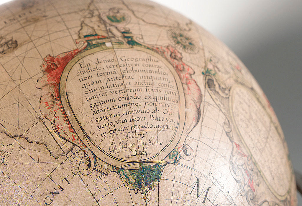 Detail of Cartouche in southern continent by Willem Jansz Blaeu