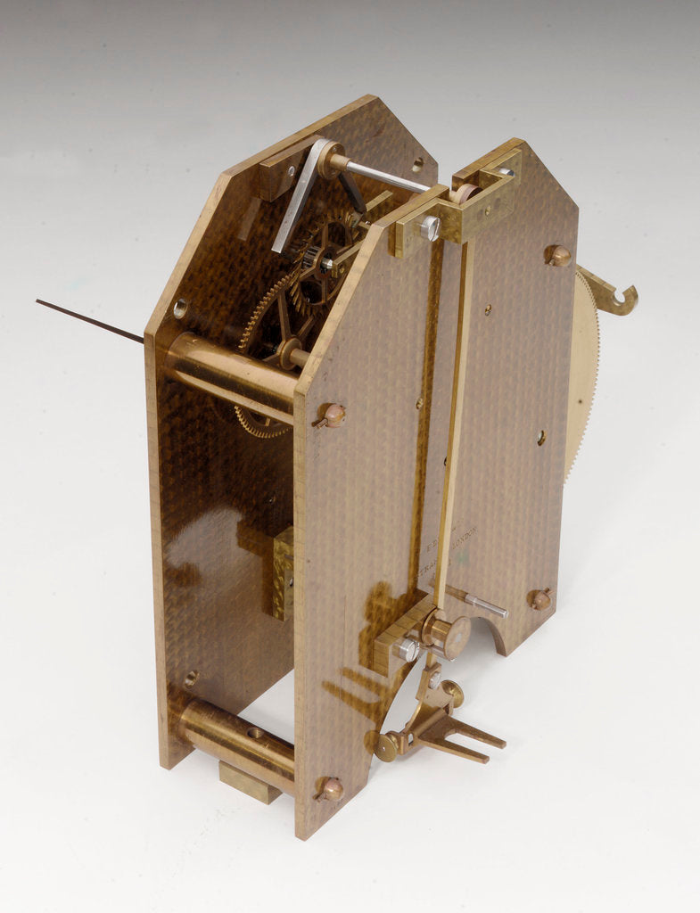 Detail of Astronomical regulators, movement back by Dent & Co.