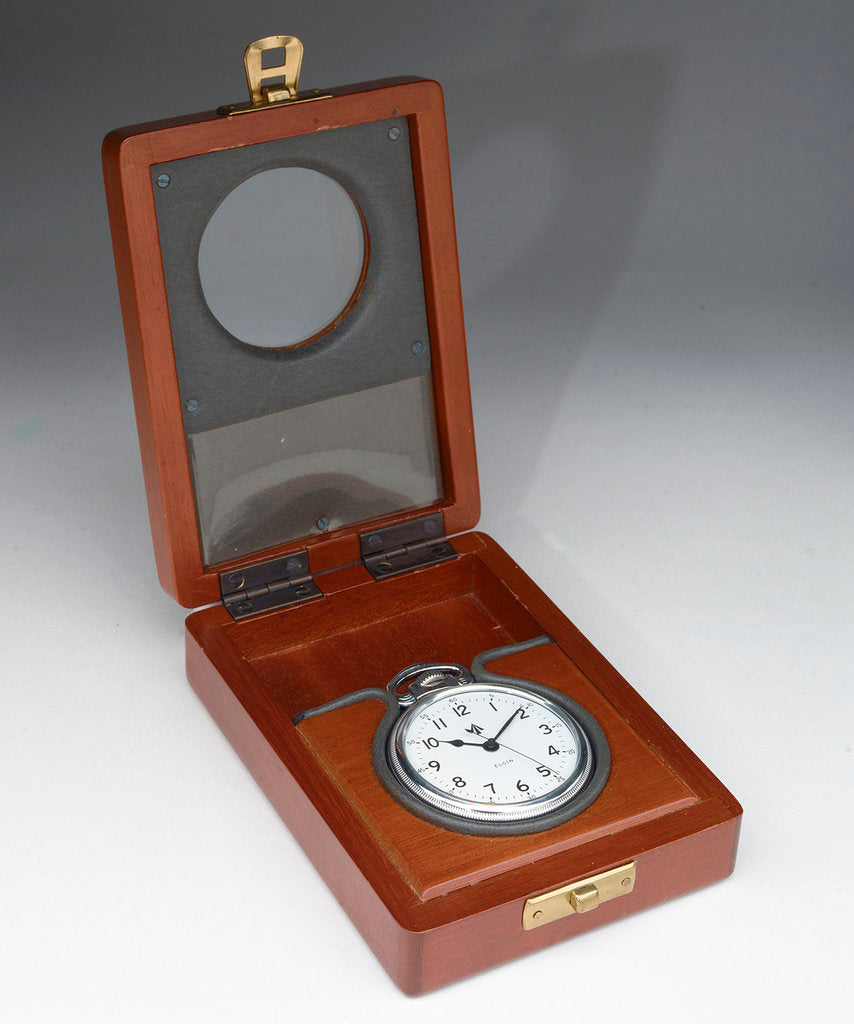 Detail of Deck watch in case by Elgin
