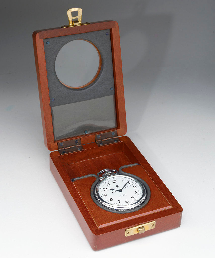 Detail of Deck watch in case by Elgin