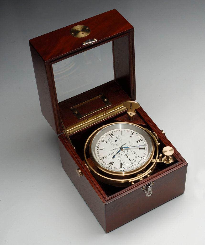 Detail of Marine chronometer in case by Mercer