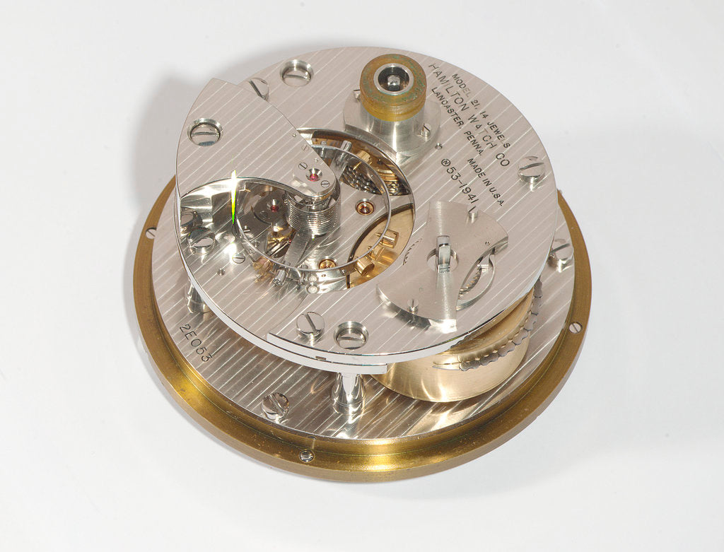 Detail of Marine chronometer, movement by Hamilton Watch Co.