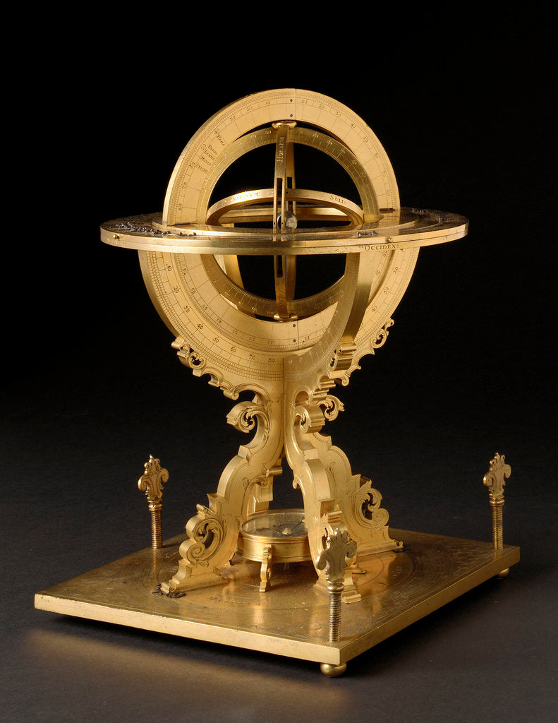 Detail of Universal equinoctial armillary dial by Mathias Hauser