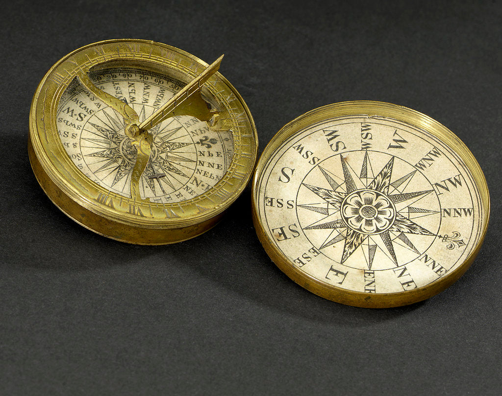 Detail of Compass dial, with lid by unknown