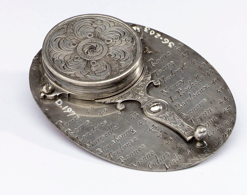 Detail of Butterfield dial for latitudes 40-60 north, reverse by Chapotot