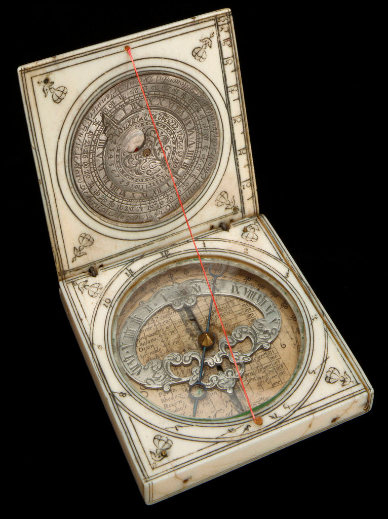 Detail of Dieppe magnetic azimuth dial, leaves Ib and IIa by unknown