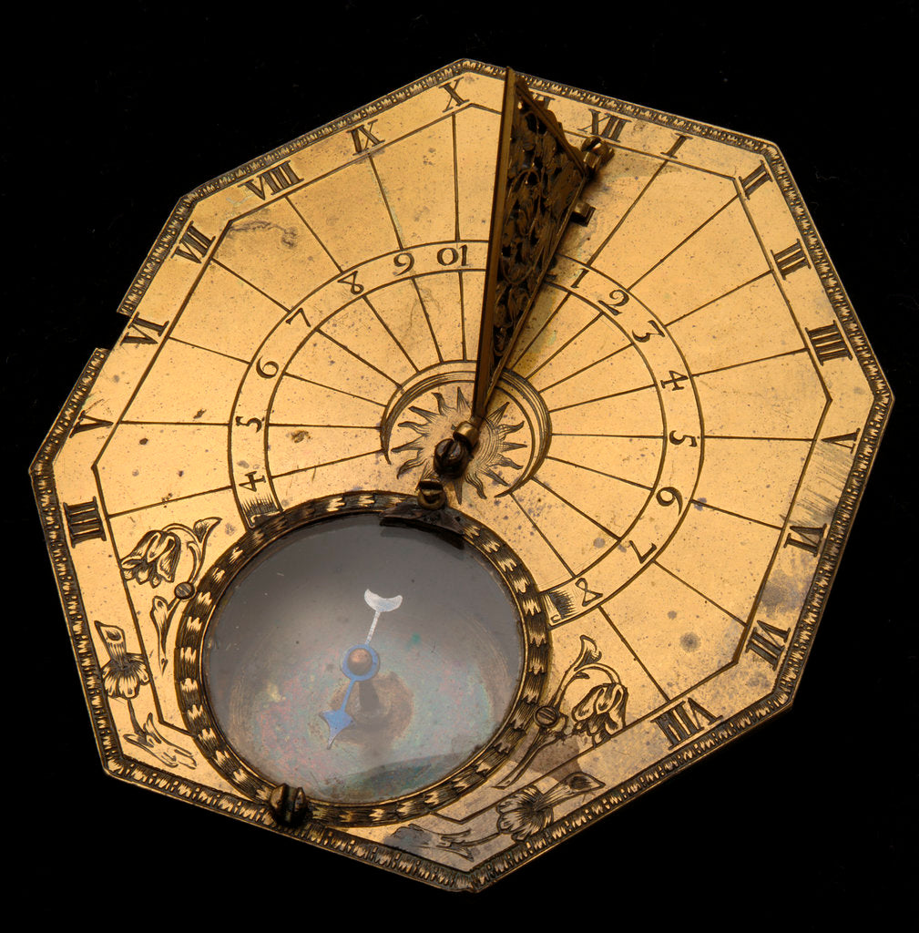 Detail of Portable horizontal dial for latitude 51 North by Charles Gouchon