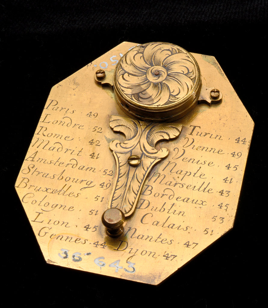 Detail of Butterfield dial, reverse by Macquart