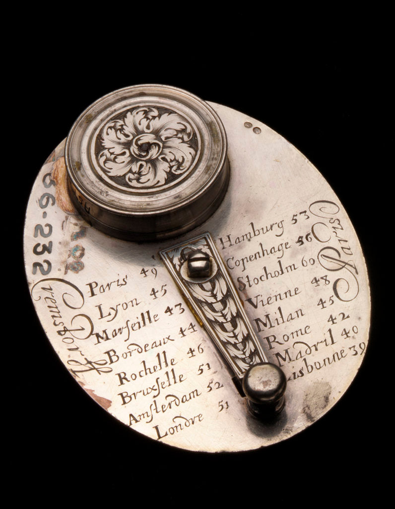 Detail of Butterfield dial for latitudes 40-57 North, reverse by Cremstorff
