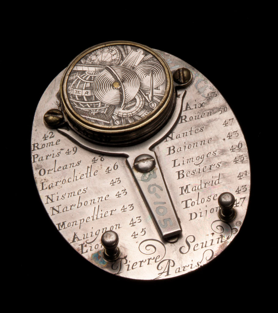 Detail of Butterfield dial, reverse by Pierre Sevin