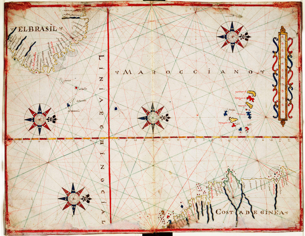 Detail of Map of central Atlantic by Joan Oliva