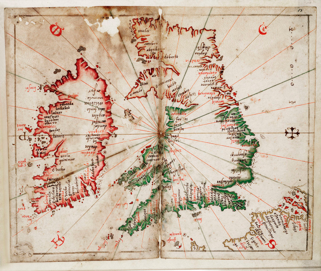 Detail of Britain and Ireland by Joan Martines