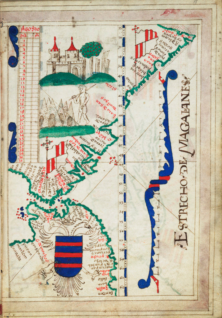 Detail of Chart of Estrecho de Magalhanes (Magellan Strait) by unknown