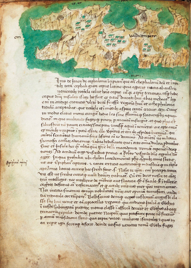Detail of Chart of Ithaki by Cristoforo Buondelmonti