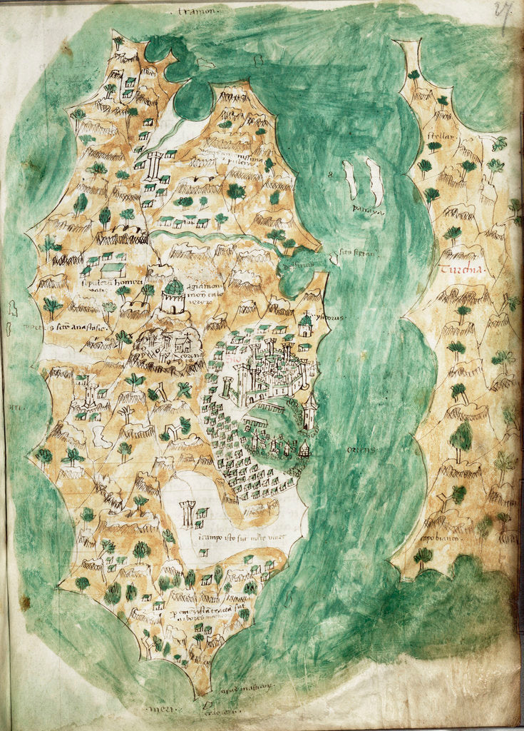 Detail of A chart of Khios and adjacent mainland by Cristoforo Buondelmonti