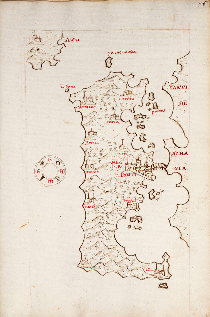 Detail of Chart of Negroponte by Antonio Millo