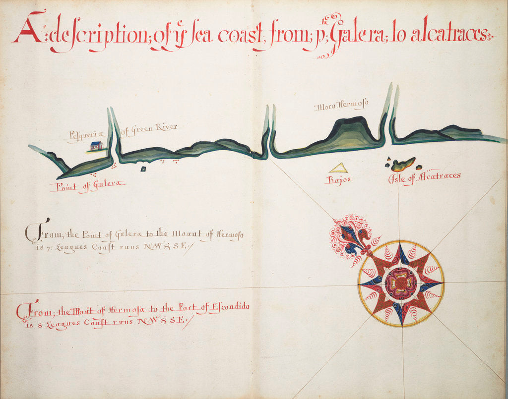 Detail of A description of sea coast from Galera to Alcatraces by William Hack