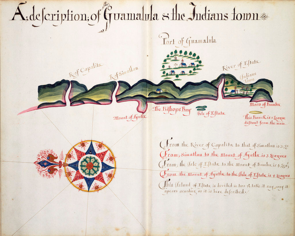 Detail of A description of Guamalula & the Indians town by William Hack