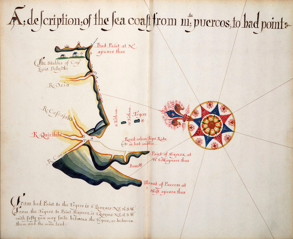 Detail of A description of the Sea Coast from Mta. Puercos to Bad Point by William Hack