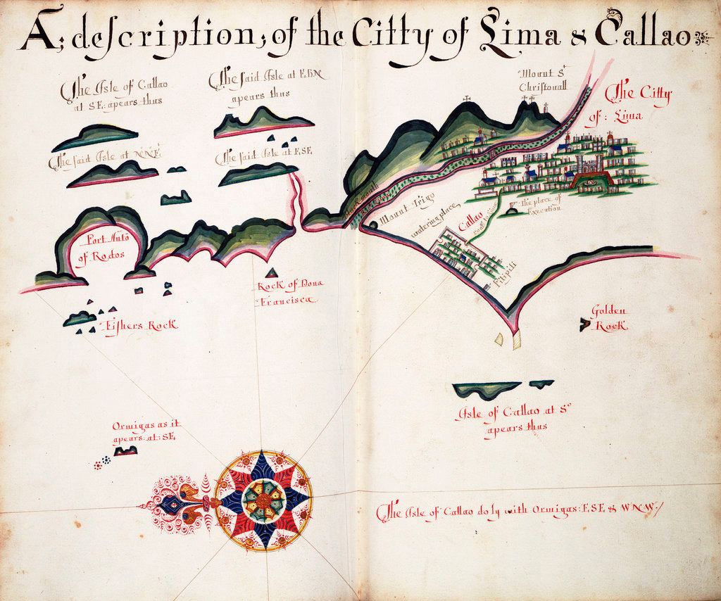 Detail of Map of Lima and Callao by William Hack