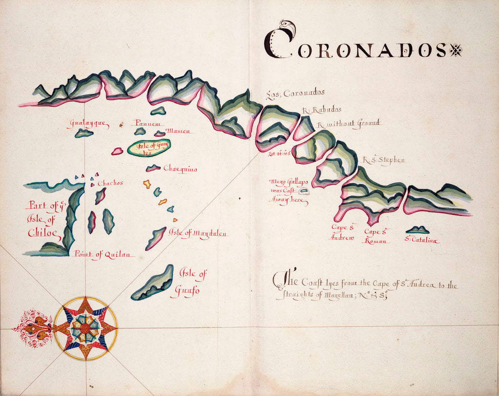 Detail of Coronadoes, South American Pacific coast by William Hack