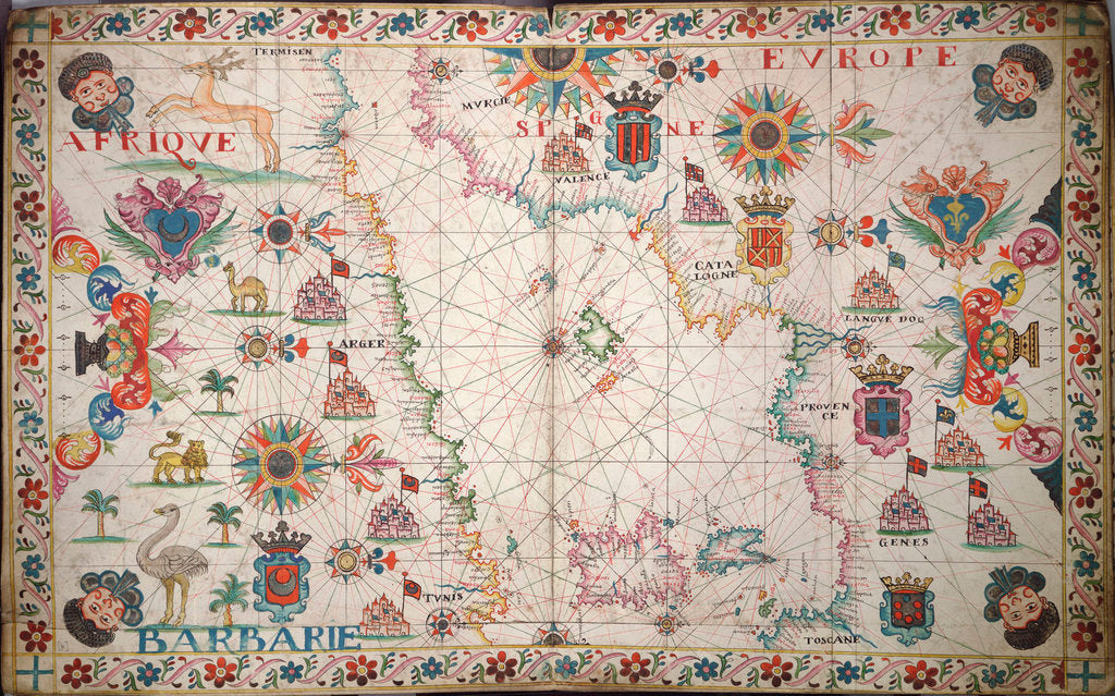 Detail of Chart of the western Mediterrean by unknown