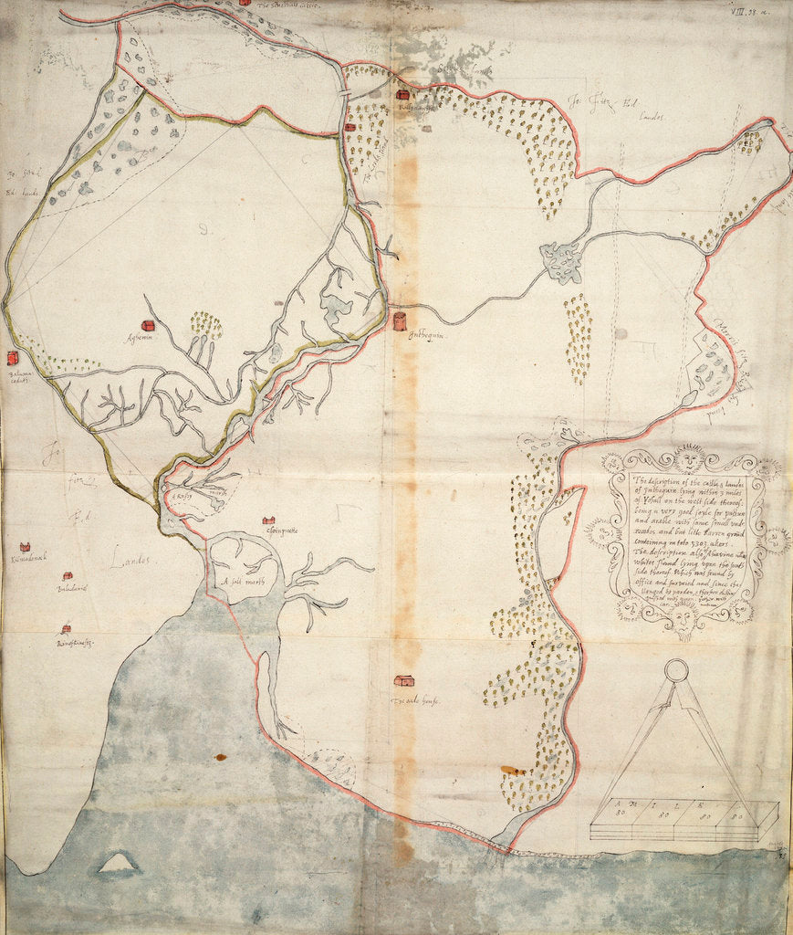 Detail of The description of the castle and landes of Insbeguin lying within 3 miles of Yohall on the west side thereof by unknown