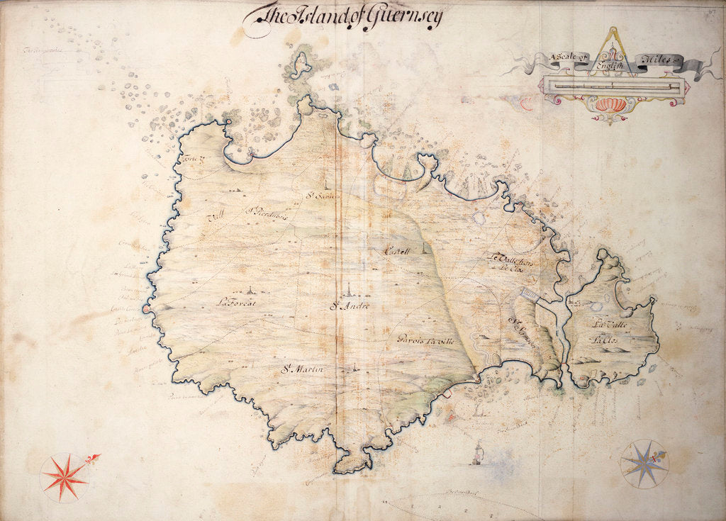 Detail of Island of Guernsey by Thomas Phillips