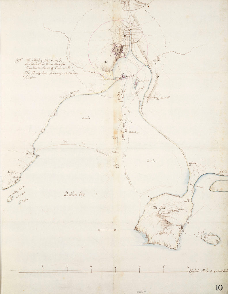 Detail of A ruff draght of Dublin Bay by Thomas Phillips