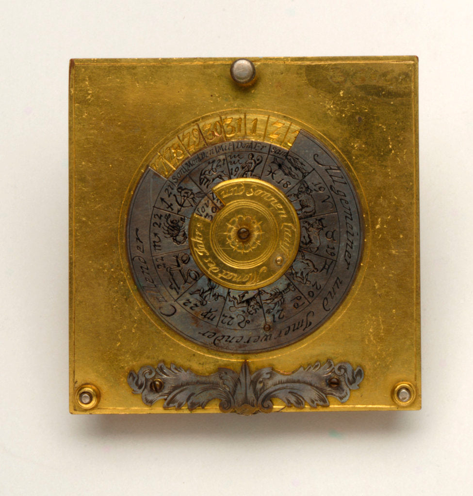 Detail of Crescent dial, underside of base by Johann Martin