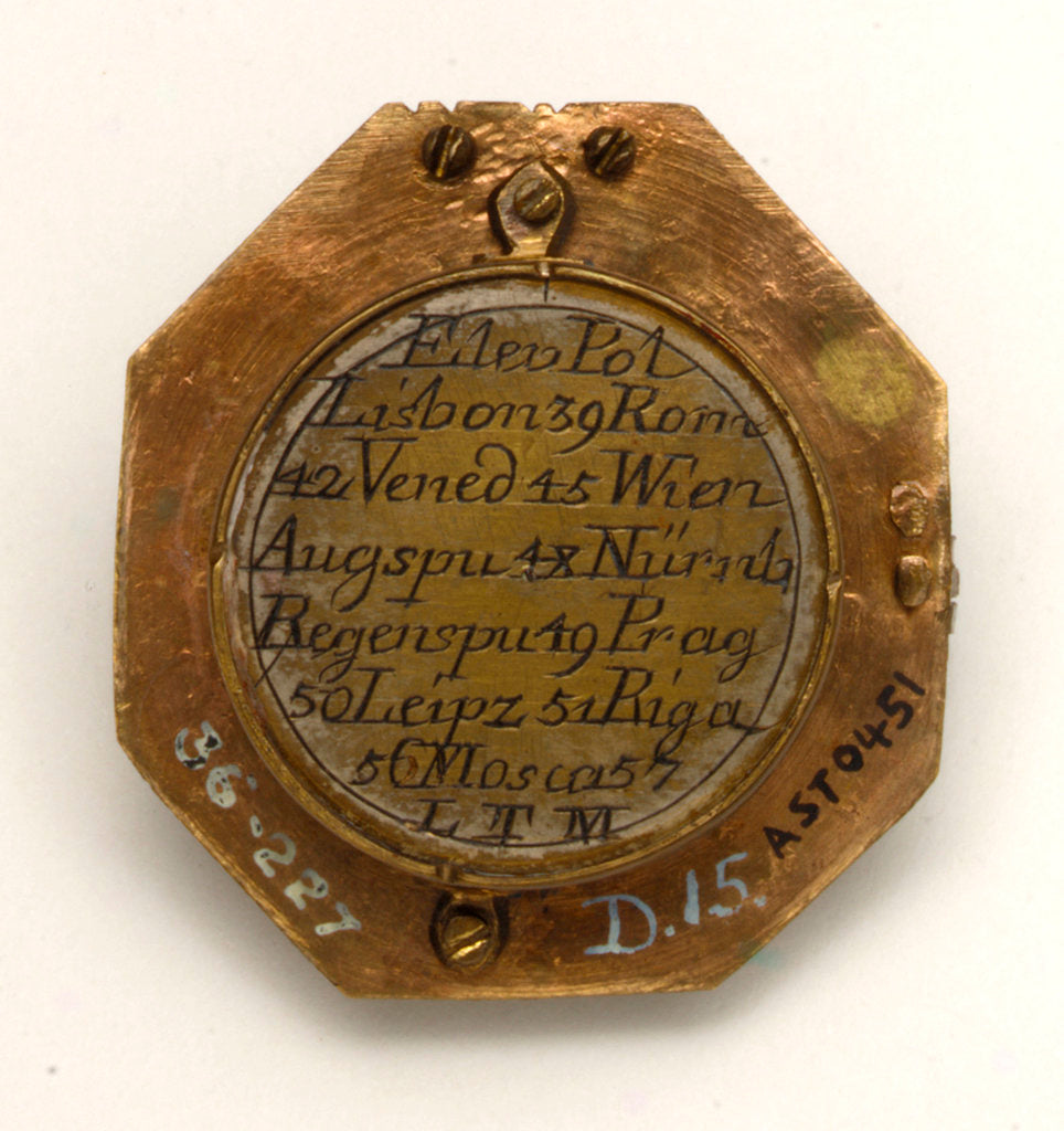Detail of Augsburg dial, underside by Ludovicus Theodatus Muller