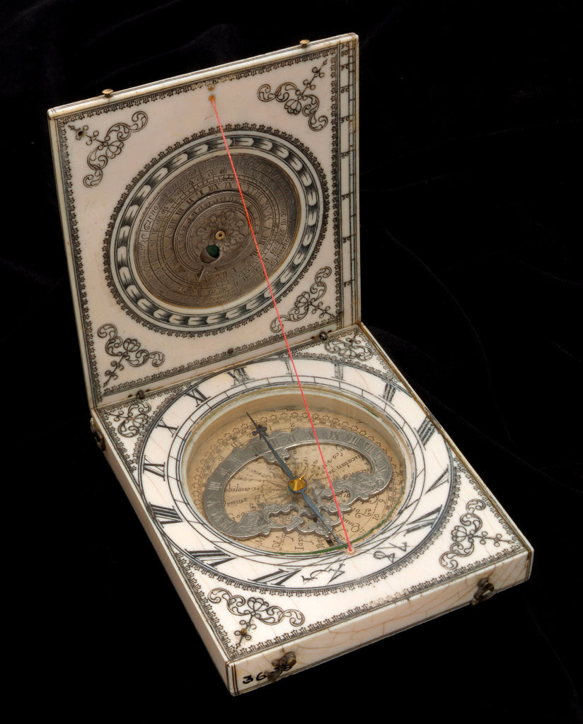 Detail of Dieppe magnetic azimuth dial, leaves Ib and IIa by Ephraim Senecal