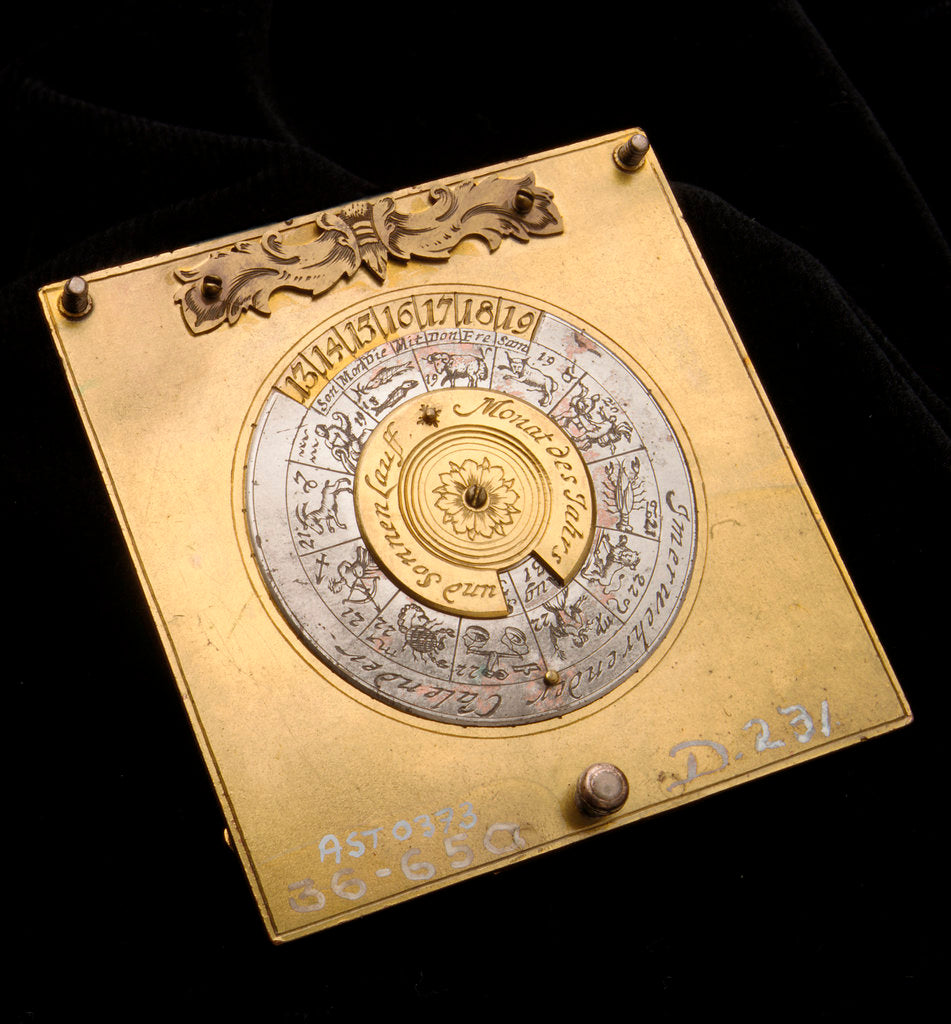 Detail of Crescent dial, underside of base by Johann Martin