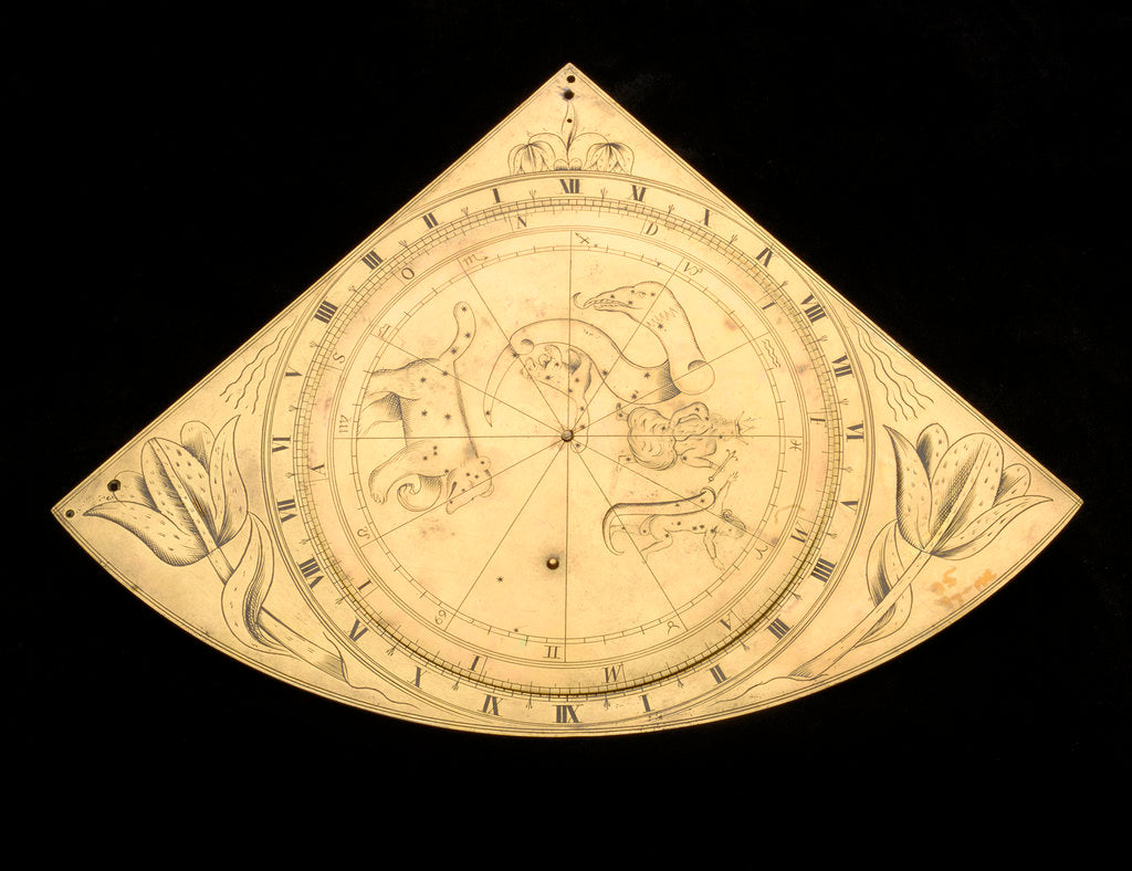 Detail of Horary quadrant with Gunter projection by unknown