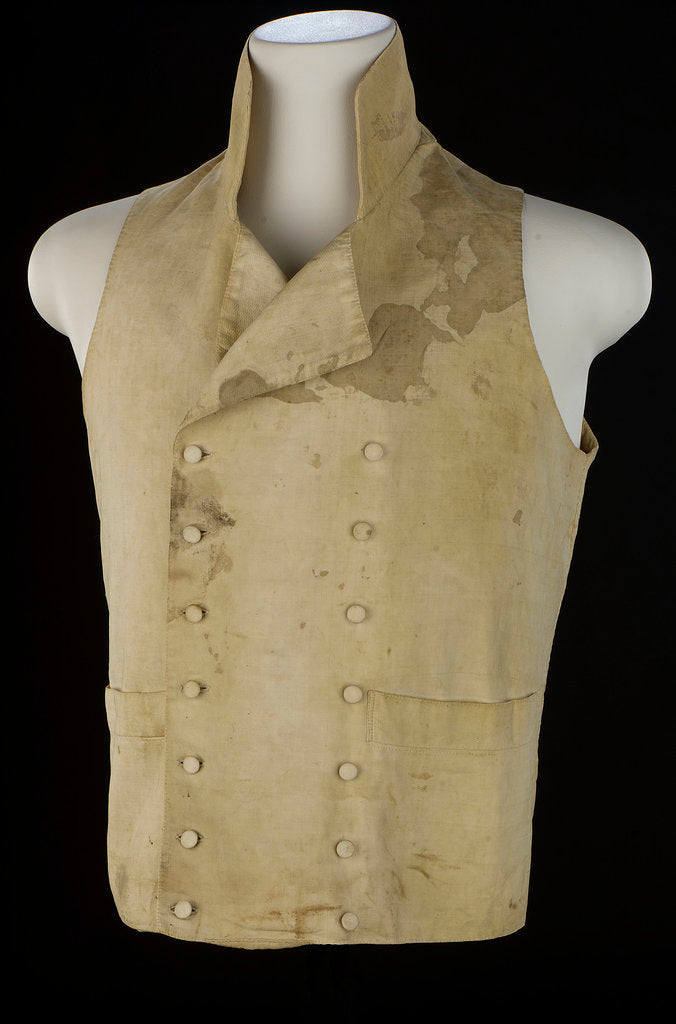 Detail of Non-regulation waistcoat worn by Horatio Nelson (1758-1805) at Trafalgar by unknown