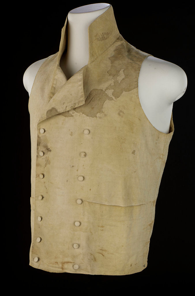 Detail of Non-regulation waistcoat worn by Horatio Nelson (1758-1805) at Trafalgar by unknown