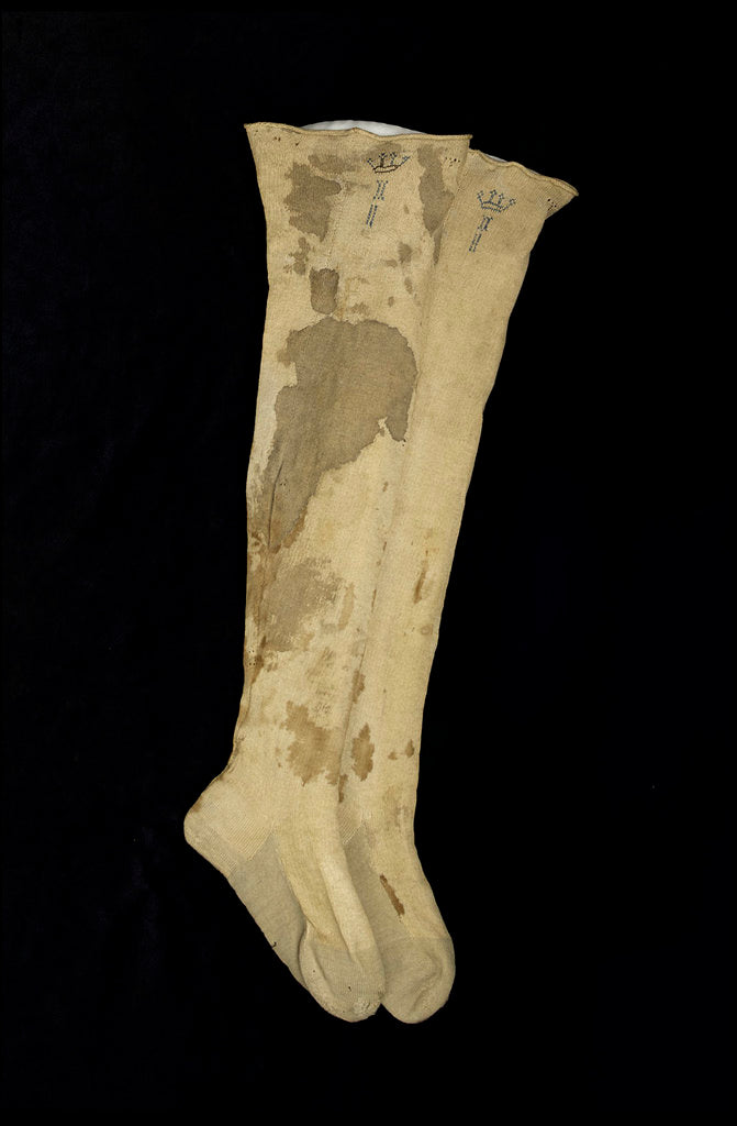 Detail of Stockings worn by Nelson (1758-1805) at the Battle of Trafalgar by unknown