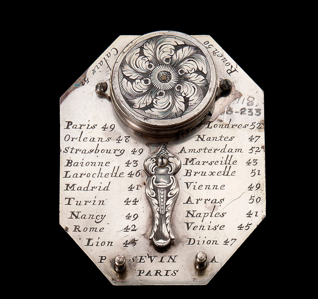 Detail of Butterfield dial, reverse by Pierre Sevin