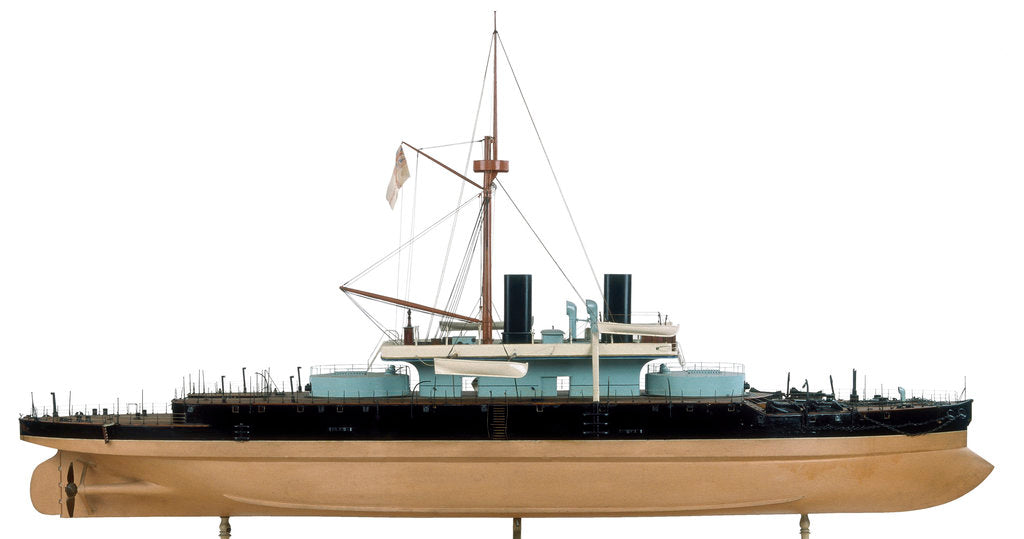 Detail of HMS 'Devastation' (1871), starboard broadside by unknown