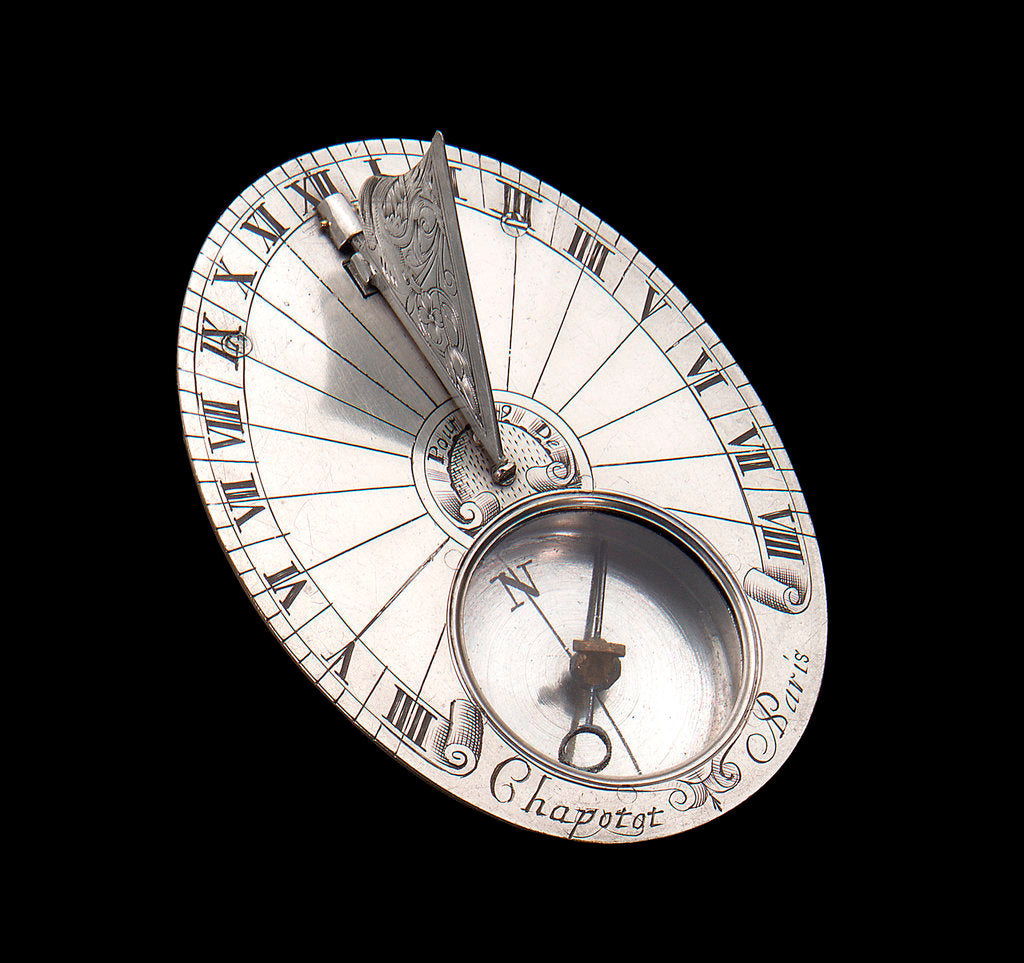 Detail of Portable horizontal dial for latitude 49˚ by Chapotot