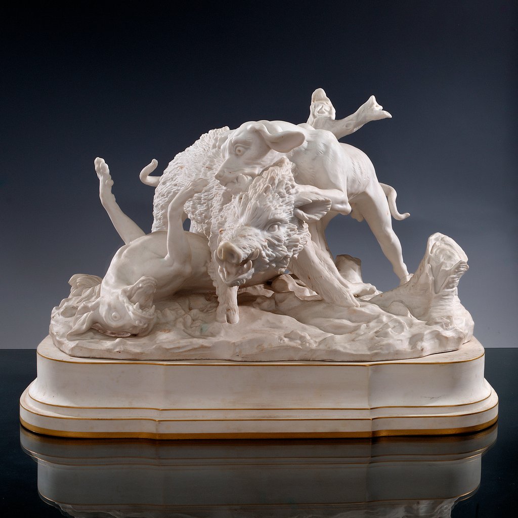 Detail of Sevres biscuit porcelain group by unknown