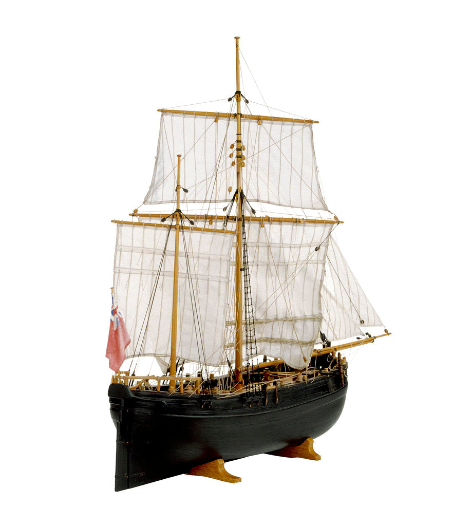 Detail of Full hull model, herring buss by Alistair Brown