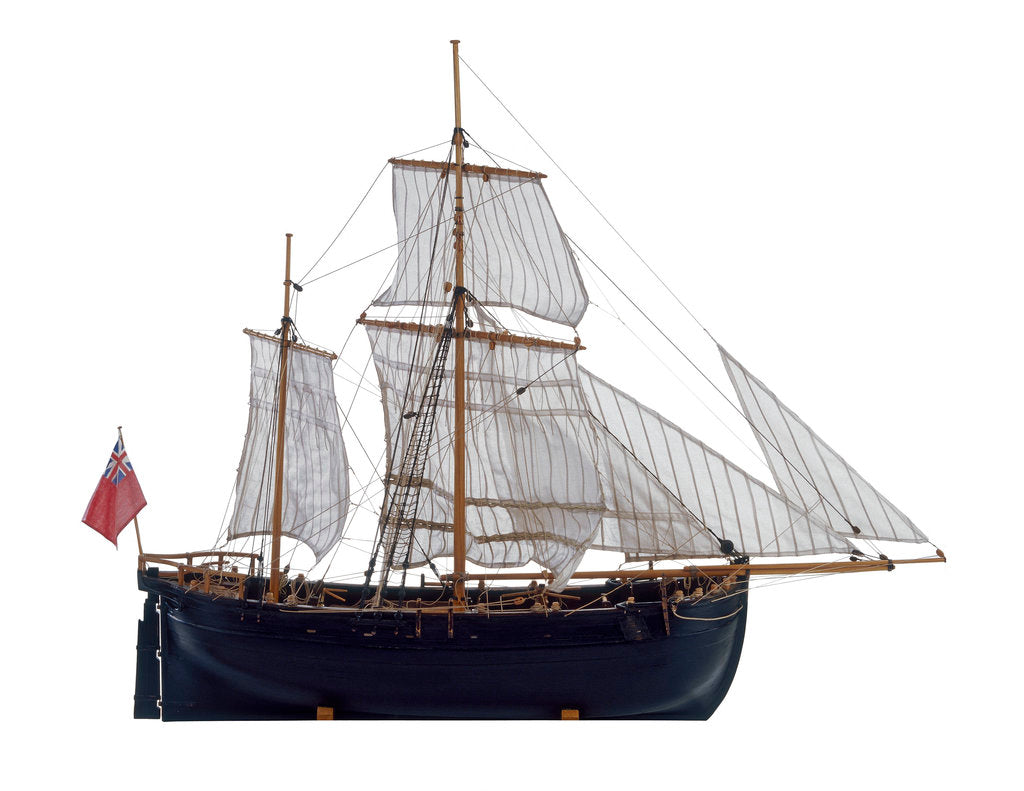 Detail of Full hull model, herring buss by Alistair Brown