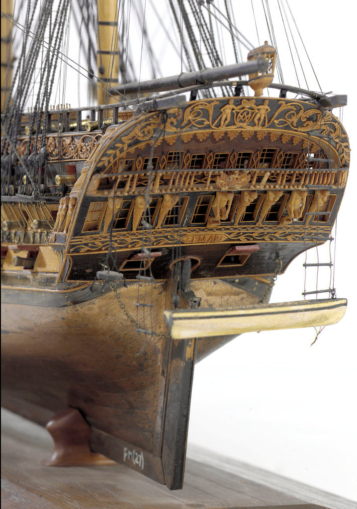 Detail of 80-gun two decker 'Le Mars' by unknown