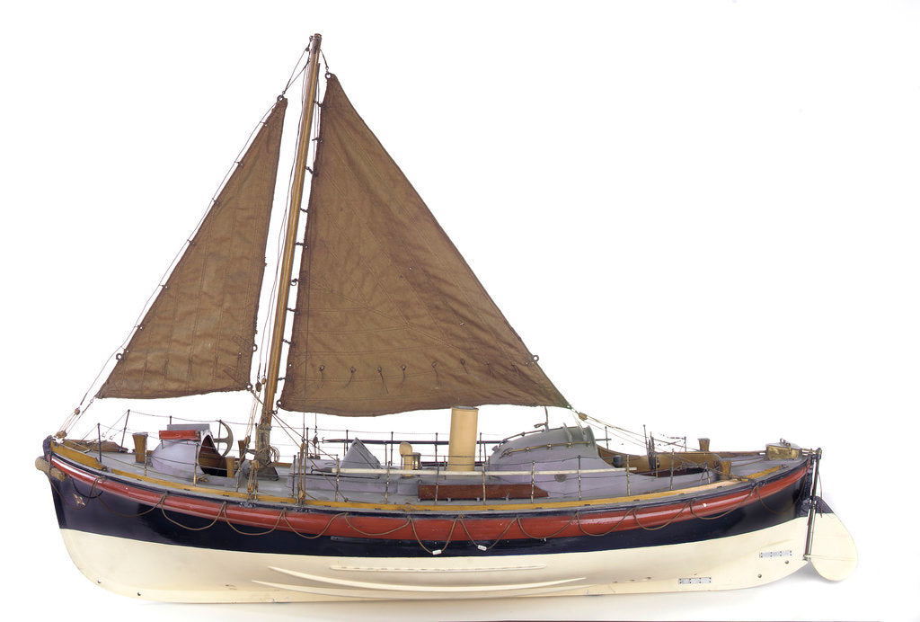 Detail of Full hull model, Watson lifeboat, port broadside by unknown
