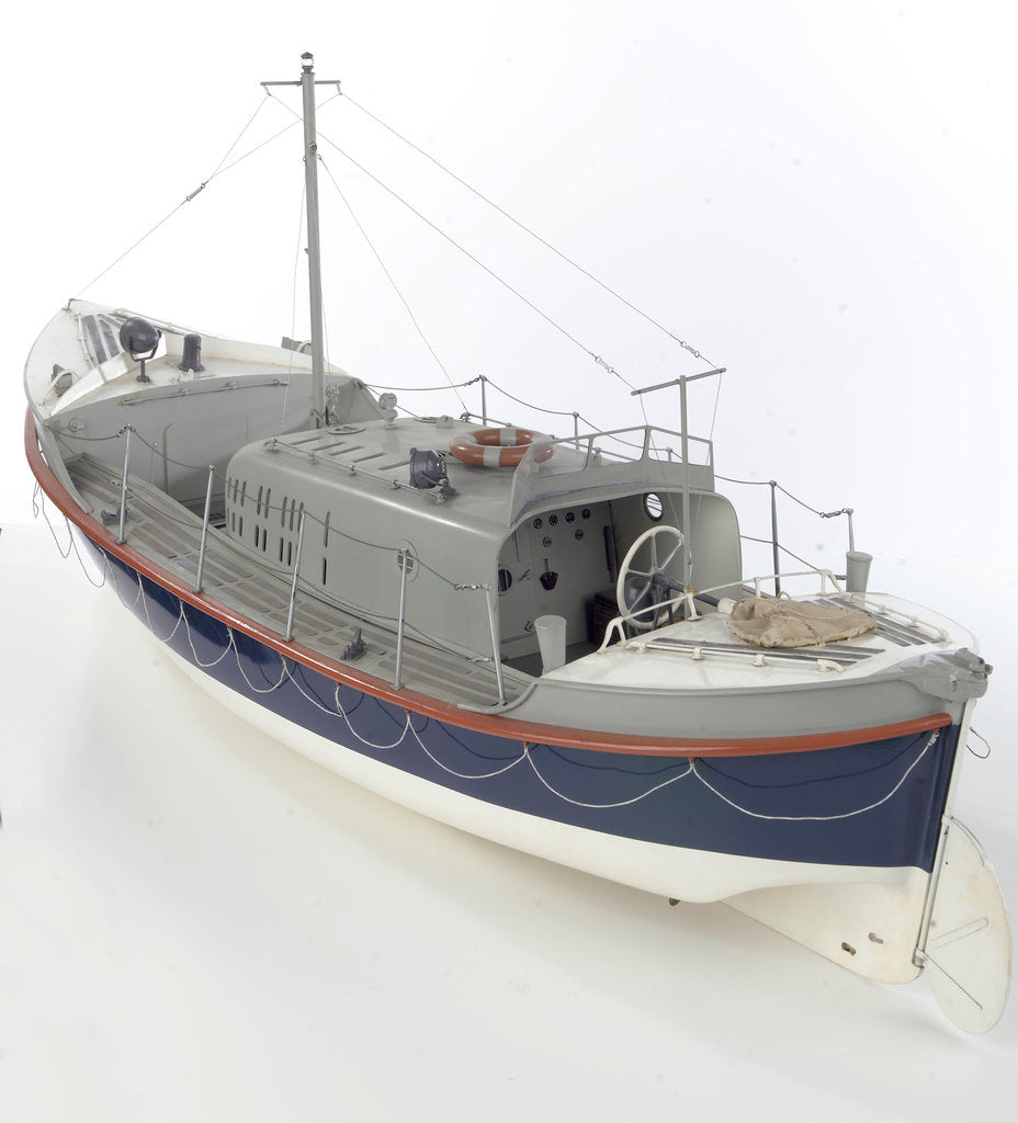 Detail of Full hull model, Oakley Mark II self-righting lifeboat, port stern quarter by unknown