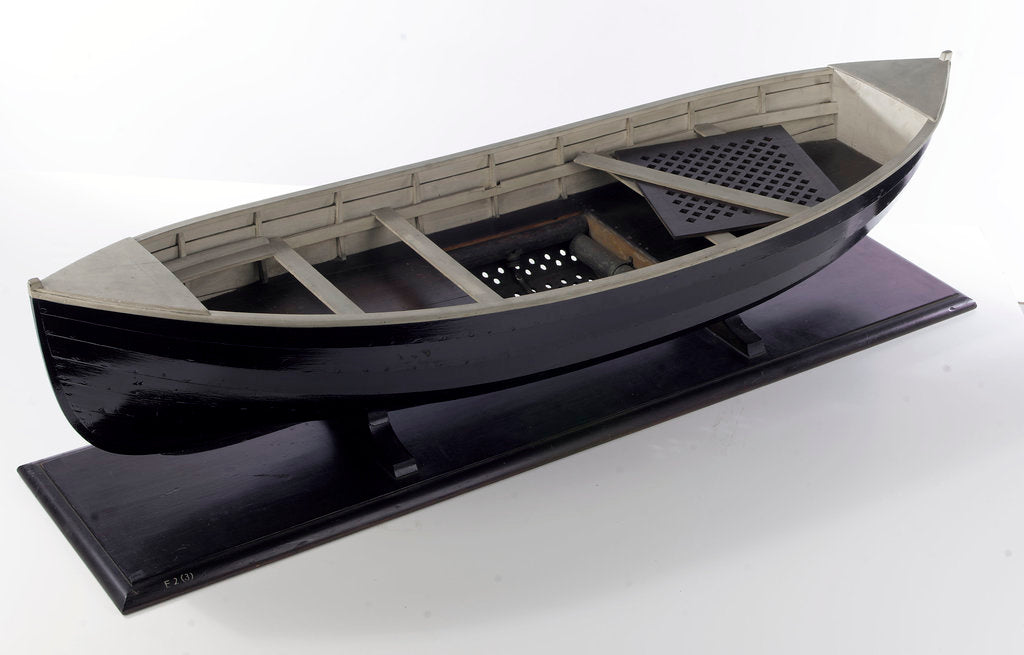 Detail of Full hull model, lifeboat, hull interior and deck grating by unknown