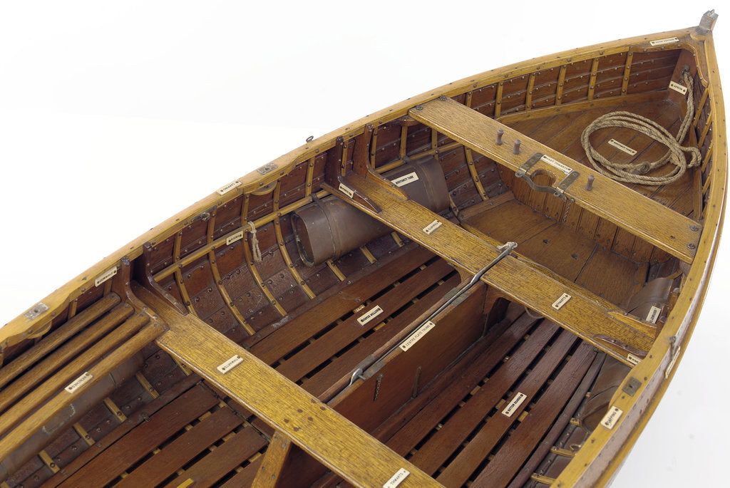 Detail of Full hull model, dinghy, interior detail by unknown