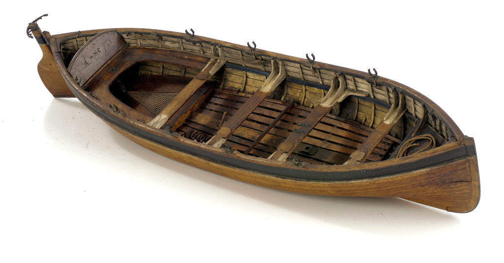Detail of Full hull model, 8-oared whaleboat, starboard by unknown