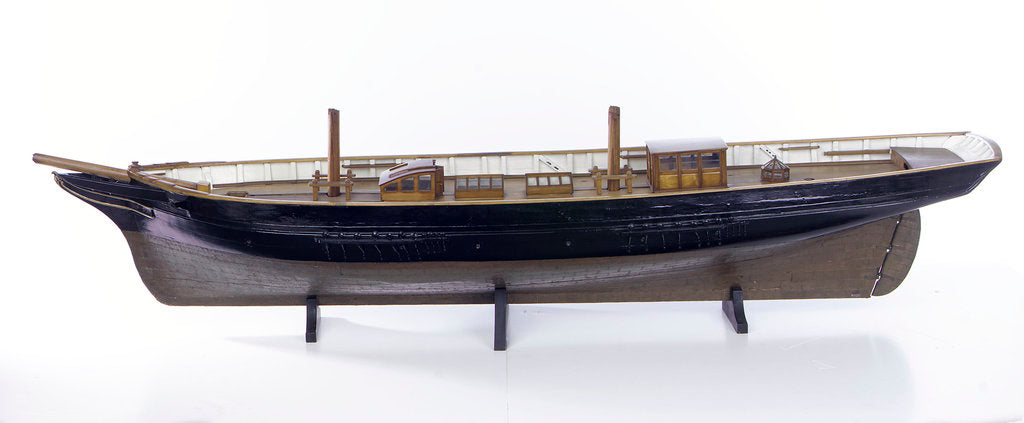 Detail of Accommodation model, yacht, port broadside by unknown